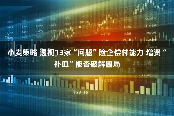 小麦策略 透视13家“问题”险企偿付能力 增资“补血”能否破解困局